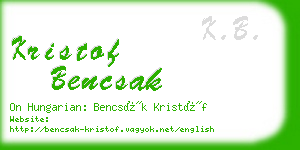 kristof bencsak business card